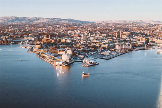 A birdseye view over Oslo Harbour