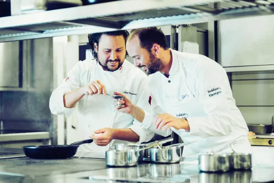 Award-winning chef Ørjan Johannessen in the kitchen