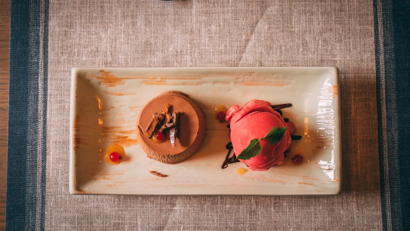 A dessert served at Granavolden Gjæstgiveri