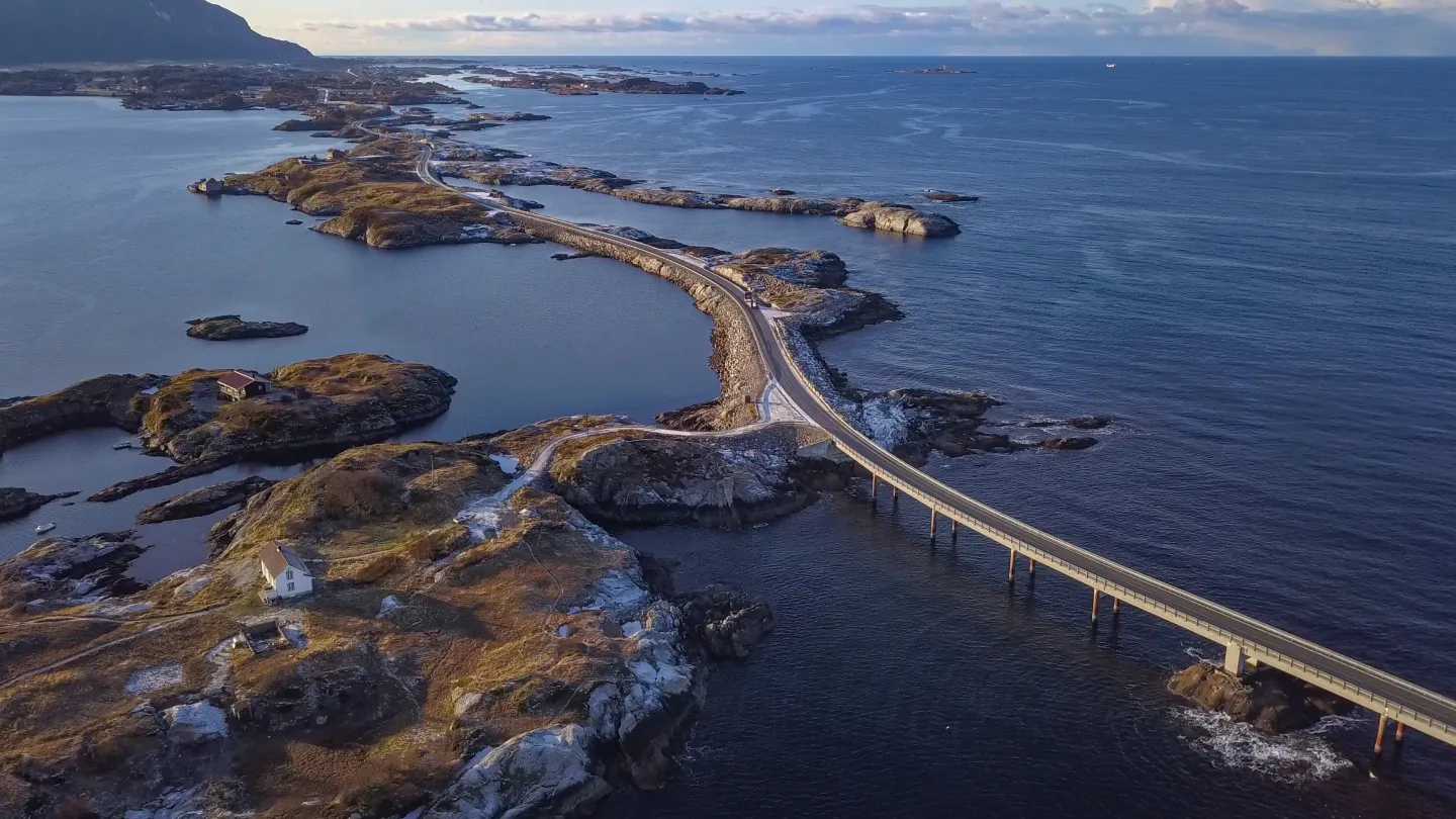 Atlanterhavsvegen seen from above