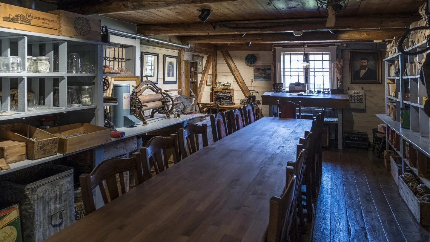 An interior shot of a dining room at Svinøya Rorbuer