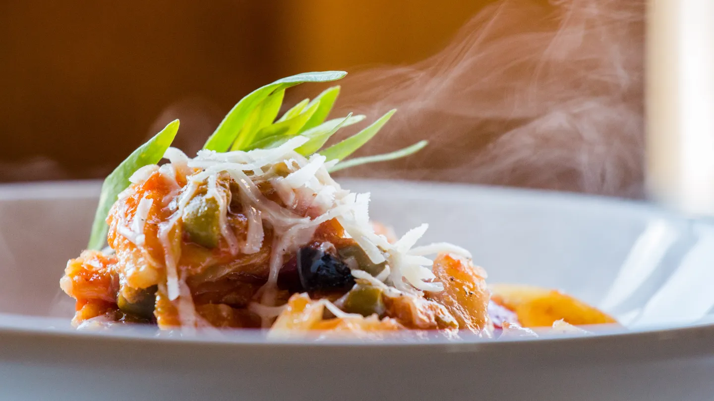A light dish served at STØTT - Top of Helgeland
