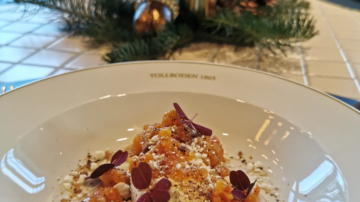 A dessert served at Det Lille Hotel in Risør