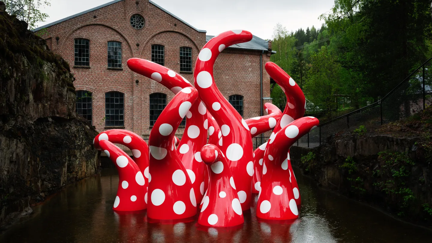 The artwork "Shine of life" by Yayoi Kusama at Kistefos Museum