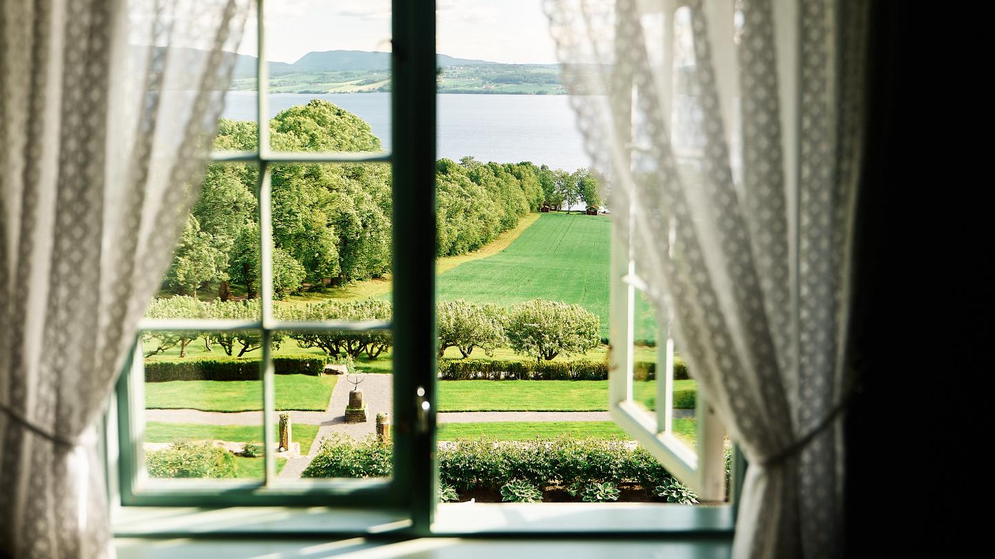 The view from one of the windows at Herregården Hoel