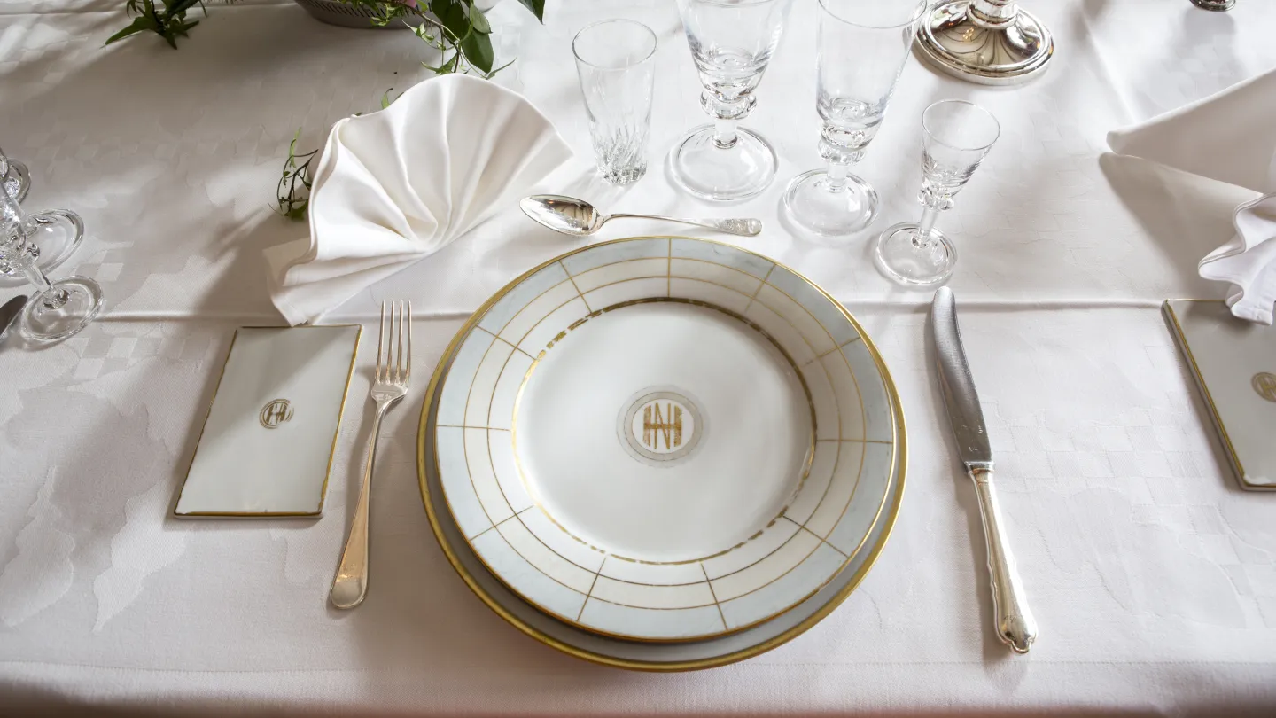 A table set for dinner at Rjukan Admini Hotell