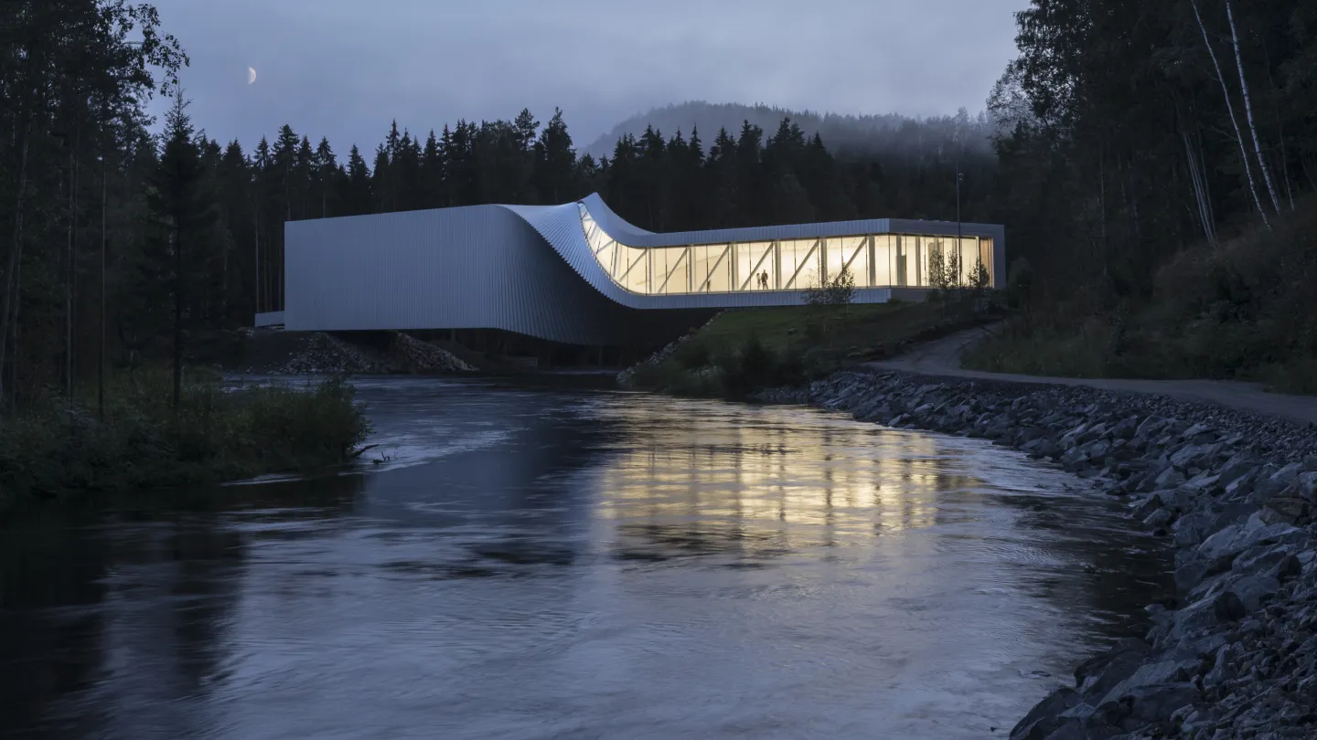 Exterior of "The Twist" at Kistefos Museum