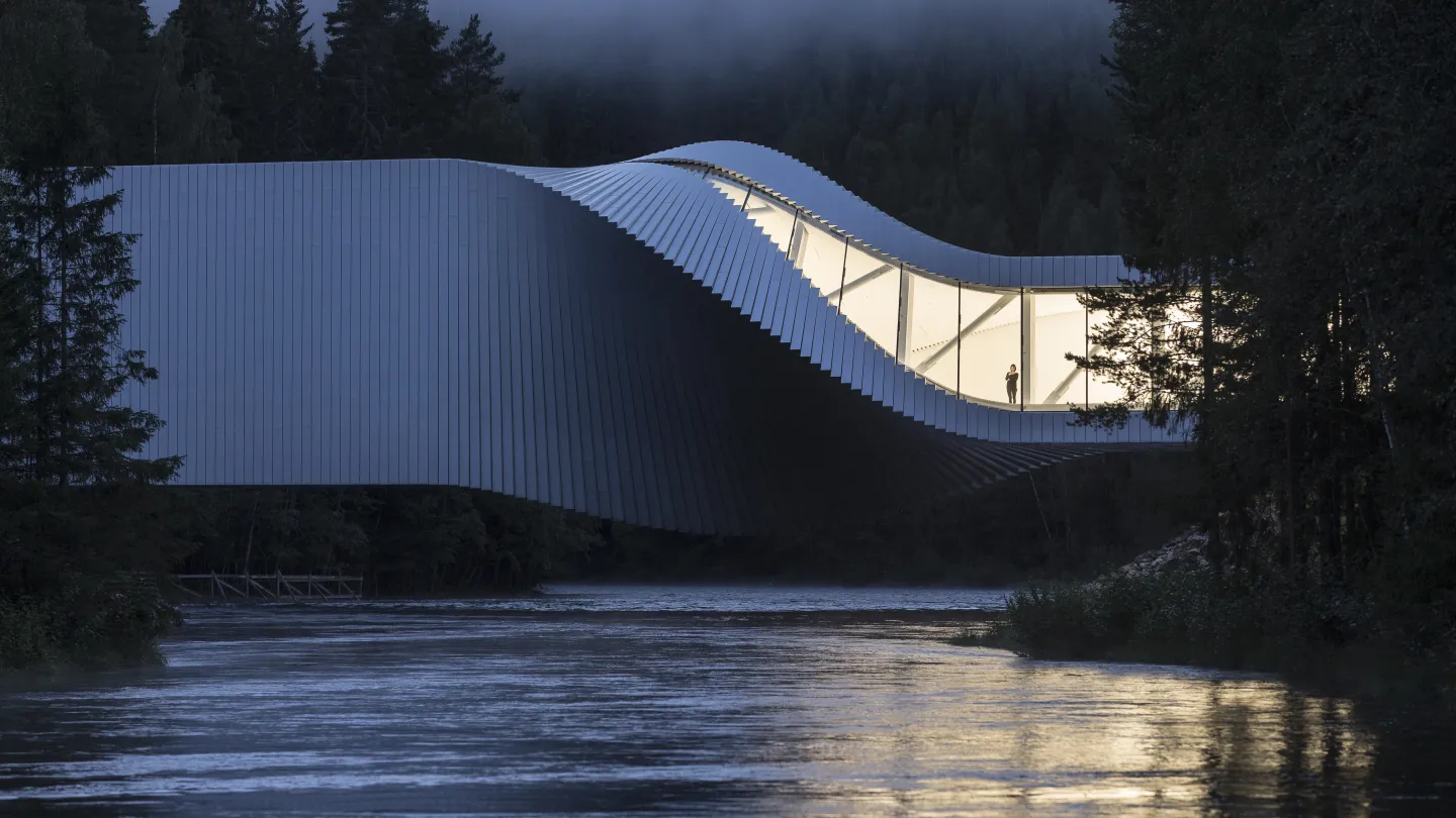 Exterior of "The Twist" at Kistefos Museum