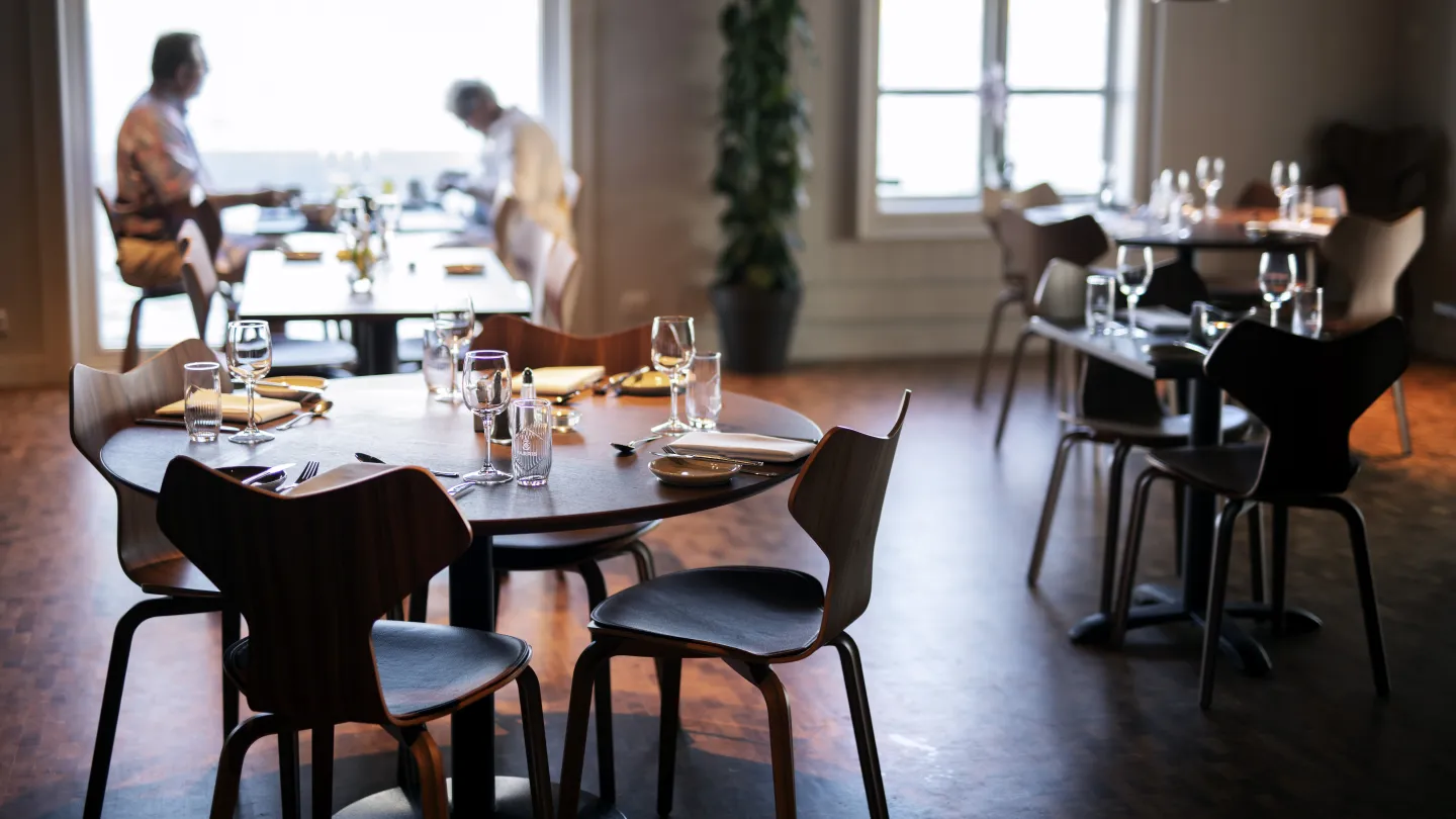 A table set at Utstein Kloster Hotell